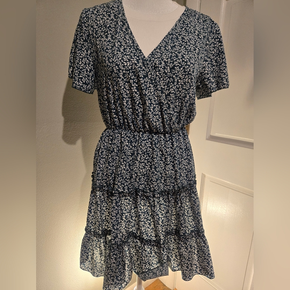 Green V-neck dress
